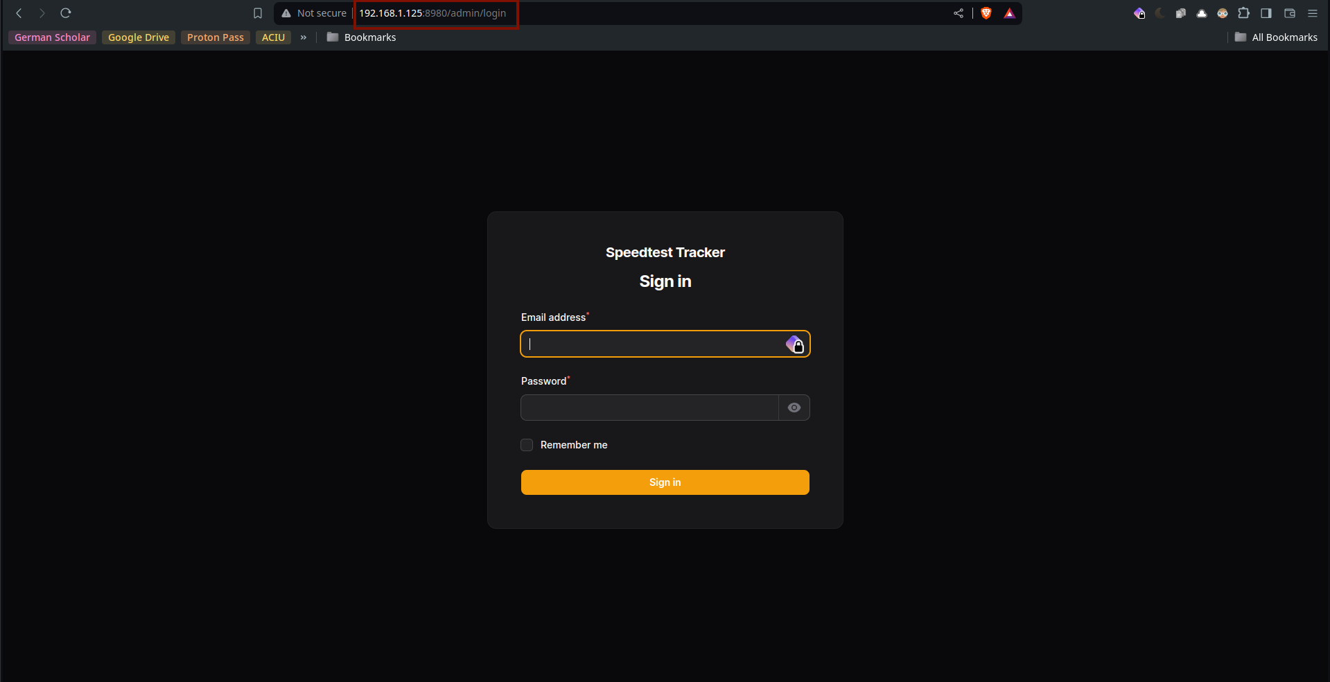 speedtest tracker login